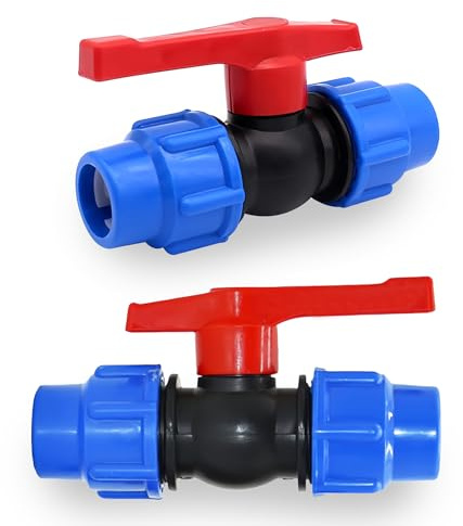 LEPEVNEY Wasserrohrventil, 32 mm, Absperrventil, HDPE, Wasserrohr-Kompressionenden, 2 Stück