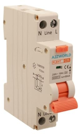 Interruptor diferencial magnetotérmico 1 módulo tipo A, 25A C25, RCBO Slim 1P+N 6kA 30mA 220V, Curva C, Serie PL8HT Profesional