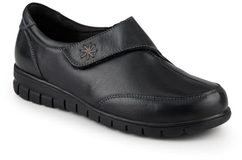 Pavers Womens Wide Fit Leather Touch-Fasten Monk Shoes | All Year Round | Shoe | Riptape