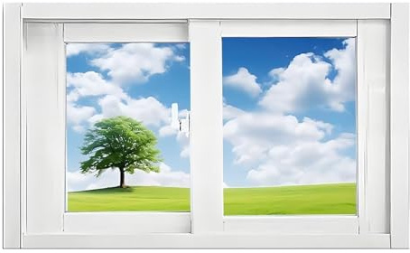 Mobiles Kellerfenster mit Fliegengitter, Schuppenfenster 15, 22 und 24, Austauschfenster for Wohnhäuser, Aluminiumlegierungsrahmen mit gehärtetem Glas, Schiebefenster(White,50x40cm)