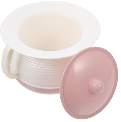 TEHAUX Pot de Chambre en Plastique Épais pour Adultes et Garçon et Filles avec Couvercle Hermétique, Seau D’urinoir Portable Rose, Pot de Chambre Domestique Hygiénique, Réutilisable