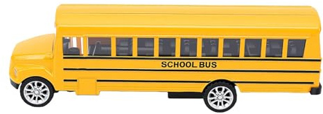 Keenso Jouet d'autobus Scolaire en Métal moulé sous Pression, Modèle de Bus avec Portes Ouvrantes, Autobus Scolaire Miniature en Alliage, Détails Authentiques pour Les Collectionneurs, Affichage de