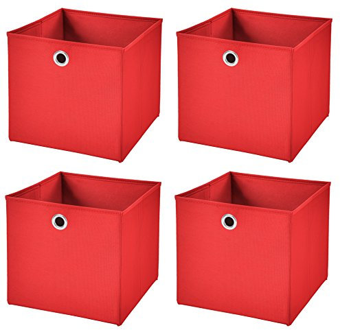 StickandShine 4er Set Rot Faltbox 28 x 28 x 28 cm Aufbewahrungsbox faltbar