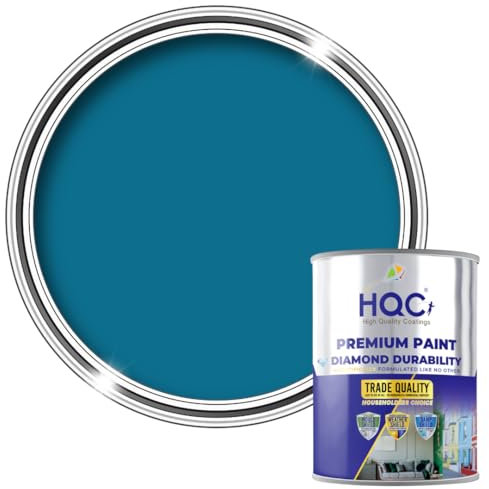 HQC Barn Paint 10L | Garden and Furniture Wood Paint | Outdoor Quick-Drying Protection for Garden Fence | Marina Blue