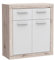 FORTE Baccio Kommode mit 2 Türen und 2 Schubladen, Holzwerkstoff, Sandeiche/weiß, 83.20 x 34 x 91.50 cm