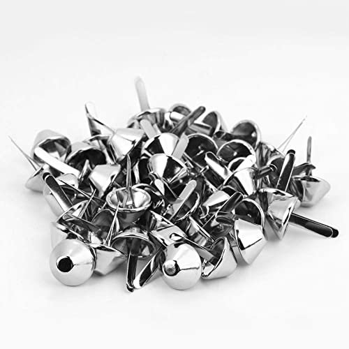 50 Stück Kegelfüße für Handtaschen, Nieten Lederhandwerk Taschenfüße Bodennägel für Taschen Silber(15 mm)