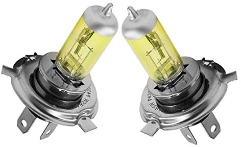 2xSt. AQUA VISION H4 60/55W P43t 12V Halogen Auto Lampen Birnen 3000k YELLOW/GELB Abblendlicht Fernlicht Zusatzscheinwerfer Nebelscheinwerfer - Hallenwerk