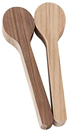Co-link Wood Carving Spoon Blank Set Beech and Walnut Unfinished Wooden Craft Whittling Carving Kit for Beginner Whitteler (2pcs)