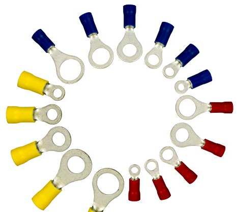 Ringkabelschuhe Ringösen DIN Kabelschuhe Verbinder (0,5-1,5mm² M3 Rot, 50 Stück)