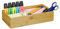 1 x Ordnungsbox Bambus, stapelbar, natürliche Optik, Aufbewahrungsbox Küche, Bad, HxBxT: 7 x 30 x 15 cm, natur