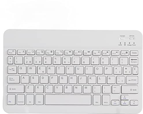 Dpofirs 10 '' Ultra-Thin Wireless & Tragbare Tastatur, wiederaufladbare Bluetooth-Tastatur mit Micro USB-Ladeanschluss für Bluetooth Intelligent Computer Supplies(Spanisch)
