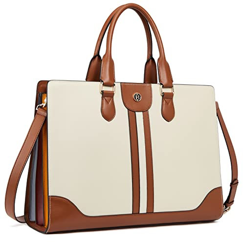 BOSTANTEN Donna Ventiquattrore Pelle Borsa Lavoro per 15.6 pollice Laptop Borsa Portadocumenti Cuoio Borsa a Mano Grande Capacità