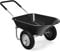 COSTWAY Carriola con 2 Ruote da Giardino, Carrello Resistente con Struttura in Acciaio Robusto, Ruote Pneumatiche 35,5 cm, Capacità 75L, Portata Max 100 kg (Nero)