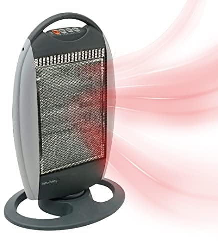 Innoliving Stufa Alogena da 1200W con 3 Livelli di Potenza INN-577, Design Moderno, e Protezioni di Sicurezza - Riscalda Ogni Stanza con Stile ed Efficienza