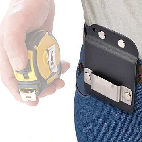 Maßband Gürtelholster Maßbandhalter mit Stahlclip Hakenmaß Werkzeughalter für 5 Zentimeter Werkzeuggürtel(Nicht enthaltenes Maßband)