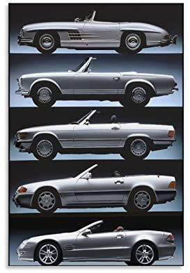 ASDSA Auto-Poster We Drive 50 Years Of Mercedes-benz Sl Roadsters Leinwand-Kunstposter und Wandkunstdruck, modernes Familienschlafzimmerdekor-Poster, 40 x 60 cm