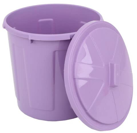 TRTO 5L Lilac Plastic Jolly Bin Waste Lid Dustbin Kitchen Rubbish Bathroom Recycle Pet Food