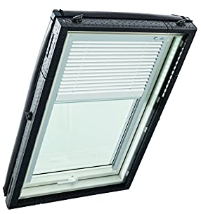 Roto Original Jalousette ZJA Dachfenster - Führungsschiene Silber - Jalousie für Baureihe Designo R4/R7 und Classic K 43/73 - Größe 054/078 | 05/07 - Stofffarbe Weiß