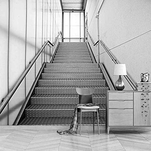 Wandbilder Fototapete - Schmiedeeiserne Treppen Aus Metall - Selbstklebende Tapete - 3D Schlafzimmer Wandaufkleber - 3D Wand Poster Bild Geschenk Dekoration - Für Wohnzimmer Büro Sch 400(B)x280(H)cm