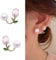 Yienate Boho Perle Tulipe Rose Boucle D'oreille Fleur Veste D'oreille Or Flore avant arrière grimpeurs boucles d'oreilles sur chenilles déclaration perle Piercing Wrap boucle d'oreille pour femmes