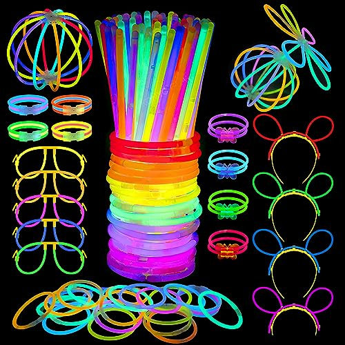 Nuangoo 130 Stück Knicklichter Party Set ,knicklichter kinder, Kinder-Leuchtstäbe, Neon-Leuchtstab-Party-Set, Hochzeitsgeschenke, Geburtstagsparty-Dekoration