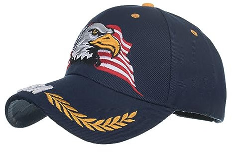 Patriotische USA American Bald Eagle Base-Ball Dad Hat Cap für Männer oder Frauen, Marineblau, M/Einheitsgröße