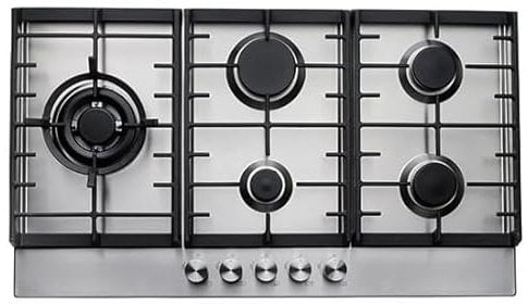 Teknix Signature Collection SCGH91X 90cm Gas Hob with 3.8Kw Wok Burner - Stainless Steel