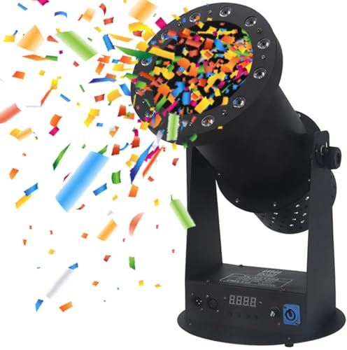 Amhuui Konfetti Kanone Maschine Launcher Shooter Hochzeit Party Mit Farbe Shots, Elektrische Konfetti Kanone Gebläse Maschine Launcher, Handbuch Und DMX-Steuerung Fun Party Hochzeit Event Feier