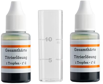 Aquatime | 2x15 ml Messbesteck für Wasserhärte | Wasserenthärter Titrierlösung | Genauer Wassertest | Einfache Anwendung