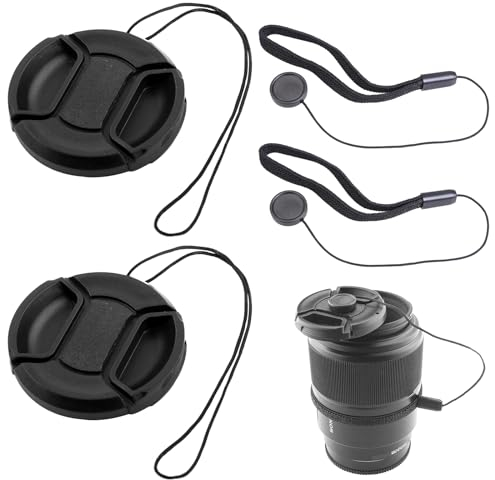 Capuchon D'objectif,2PCS 58mm Bouchon D'objectif Universel,Bouchon D'objectif,Protection Objective,Lens Cap,Cache Objectifs,Snap on Capuchon Cache Objectif,Couvercle pour Objectif de Caméra