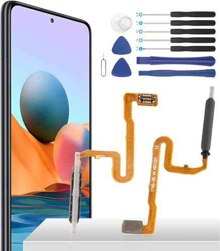 YHX-OU Fingerprint Sensor Flex Kabel Für Xiaomi Redmi Note 10 Pro Power Button Power Flex Cable Digitaler Fingerabdrucksensor Ersatz Reparatur Set + Werkzeug