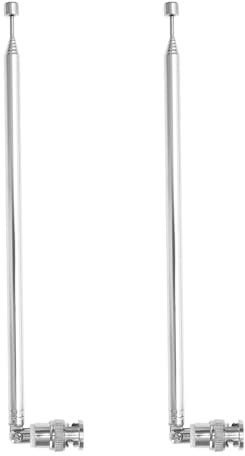 YINETTECH 2pcs Antenne Portative Télescopique BNC 7 Sections 100cm pour Scanner Radio CB Radio Amateur Radio Bidirectionnelle Scanner Mobile Émetteur FM