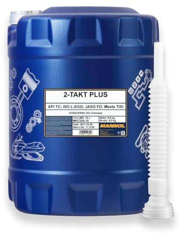 MANNOL 10L 2-Takt Motoröl Motorradöl API TC JASO FD Zweitaktöl + Abfüllschlauch