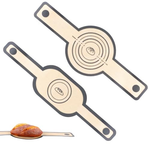 2pcs Silicone Baking Mat for Dutch Oven, Round & Oval Bread Sling with Long Handles Reusable Non-Stick Sourdough Baking Liner Bread Making Supplies (Gray)