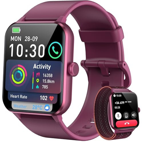 Blackview Reloj Inteligente Mujer con Llamadas Bluetooth, Pulsómetro/Oxímetro/Sueño/Podómetro, 1.85 Smartwatch con Whatsapp Mensajes, 100 Modos Deportivos, Pulsera Actividad para Android iOS