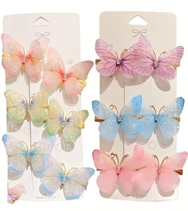 Zeayebsr Fermagli per Capelli a Farfalla - 12 pcs Mollette Capelli Bambina, Mollette Glitterate Clip per Capelli a Farfalla a Scatto per Adolescenti Donne Accessori Capelli，fermagli capelli bambina