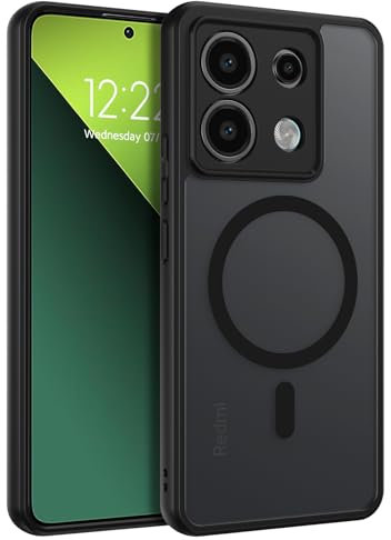 VENINGO Cover Magnetica per Xiaomi Redmi Note 13 Pro 5G/Poco X6 5G Custodia compatibile con MagSafe Cover Xiaomi Redmi Note 13 Pro 5G Traslucida Opaca Sottile Nero