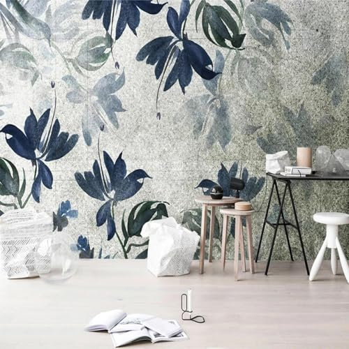 YLLMNOBM Retro Hortensie Ölgemälde Hintergrund Wand 3D Wandbild selbstklebende PVC Tapete großes Schlafzimmer Wandbild Vision dekorative Sofa Tapete