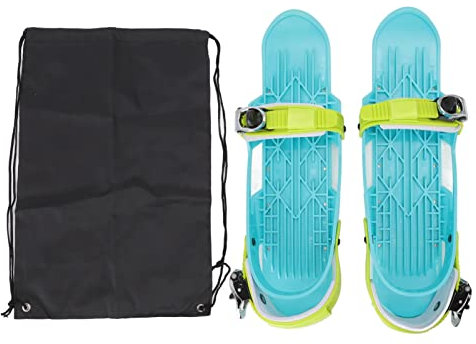 Buachois Mini-Ski-Skates, tragbare, verstellbare Kurze Ski-Skates, zur Befestigung an Skischuhen, Winter-Snowskate für Winter-Outdoor-Snowblades, Skiboard-Schuhe