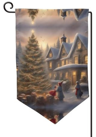 Frohe Weihnachten Flagge, 32 x 45 cm, Gartenflagge, perfekt für Innenhof, Gärten und Balkondekorationen