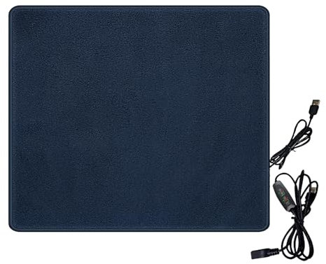 USB Heating Pad 30 x 25 cm, Fast Electric Cloth Heater Pad Portable Heated Blanket Winter Office Home Dorm Shoulder Neck Back Abdomen Lumbar Knee Leg Warmer Pain Relief Pet Cat Dog Indoor Warming Mat