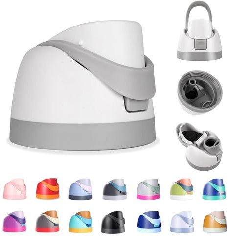 Renyqatt Replacement Lid for Owala Freesip, One Button Water Bottle Top Lid Compatible with Owala Cup 16oz 24oz 32oz 40oz, BPA-Free Leakproof, Ash White