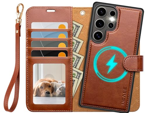 OCASE for Samsung Galaxy S25 Ultra Case, Detachable 2 in 1 Wallet, Brown | PU Leather, RFID Blocking, Wireless Charging, Card Holders, Kickstand, Shockproof Removable Phone Cover