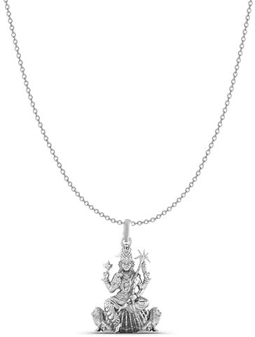 Goddess Maa Kamakshii Kettenanhänger (Anhänger mit Anker/Kabelkette) für Männer & Frauen reines Silber Lord Ma Kanchi Kamakshi Devi Kette Medaillon Kanchipuram für gute Gesundheit & Reichtum - psa7181