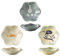 Plato de Joyería de Cerámica, 3 Piezas Bandeja de Joyería de Hojas Soporte de Plato de Anillo Pequeño Plato de Joyería de Flores para Decoración del Hogar (Verde Dorado, Amarillento, Gris Claro)