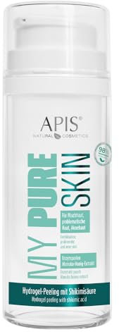 Apis MY PURE SKIN Hydrogel-Peeling fürs Gesicht - 100 ml - mit Shikimisäure, Niacinamid, Yerba Mate und Manuka-Honig Sanfte Reinigung, Peeling und Feuchtigkeitspflege