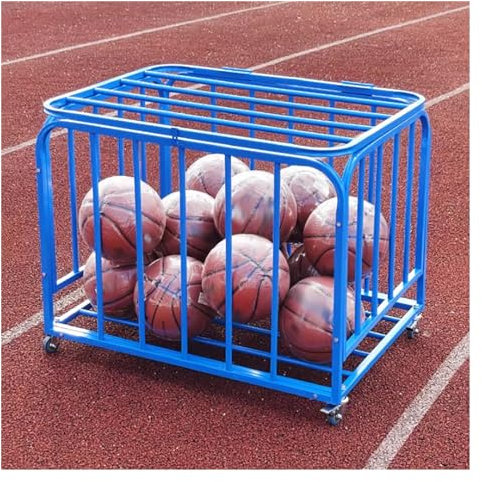 Fußballständer-Ball-Organizer, Rollballkäfig mit großer Kapazität, Sportgeräte-Organizer, Aufbewahrung von Ballwagen für die Schule im Freien mit feststellbaren Rädern, V