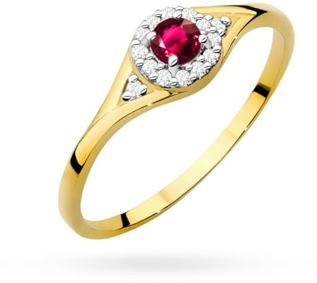 MARKO Damen Ring aus 8K Echtgold mit Zirkonia in Weiß, Saphir & Rubin – Glitzer Schmuckring Gold für Frauen – Verlobungsring, Ehering oder Anxiety Ring – Aesthetic