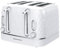 Hamilton Beach Toaster 4 Slice, Diamond, 2300W, 6 Browning Controls, Defrost, Reheat & Cancel Settings, Removable Crumb Tray, High Lift Eject, White - HBT3221W