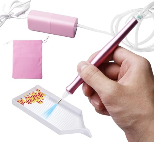 GBKDQQ Lápiz eléctrico para pintura de diamantes, bolígrafo de pintura de diamantes, bolígrafo de pintura de diamantes con compartimento de almacenamiento para pintura de diamantes 5D